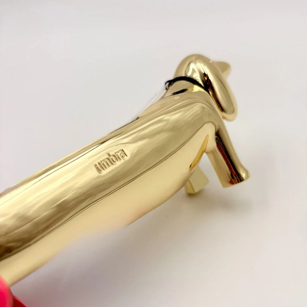 Umbra Dachsie Ring Holder Gold Metal Dachshund Dog Jewelry Organizer Tray NEW